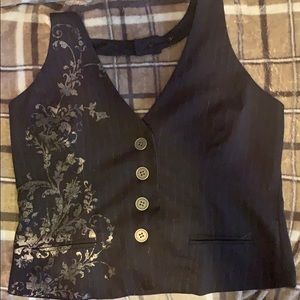 Halter style button up vest